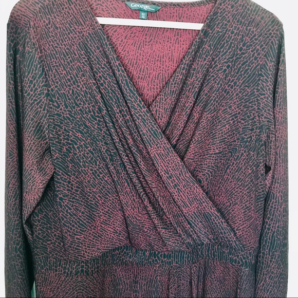 GEORGE Wrap Dress Deep V Neck & crackle pattern - Picture 2 of 11